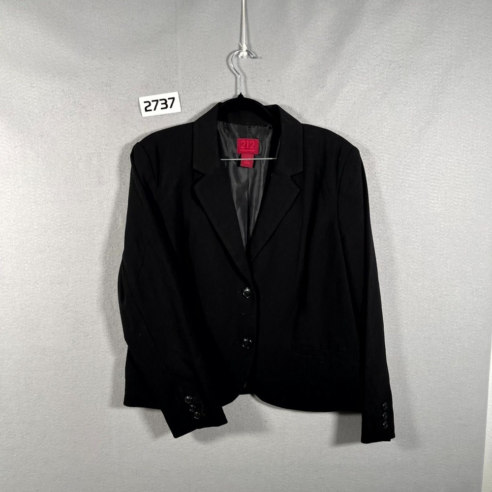 212 Collection Blazer Jacket‎ Womens 16 Petite Black Lined Notch Lapel Formal